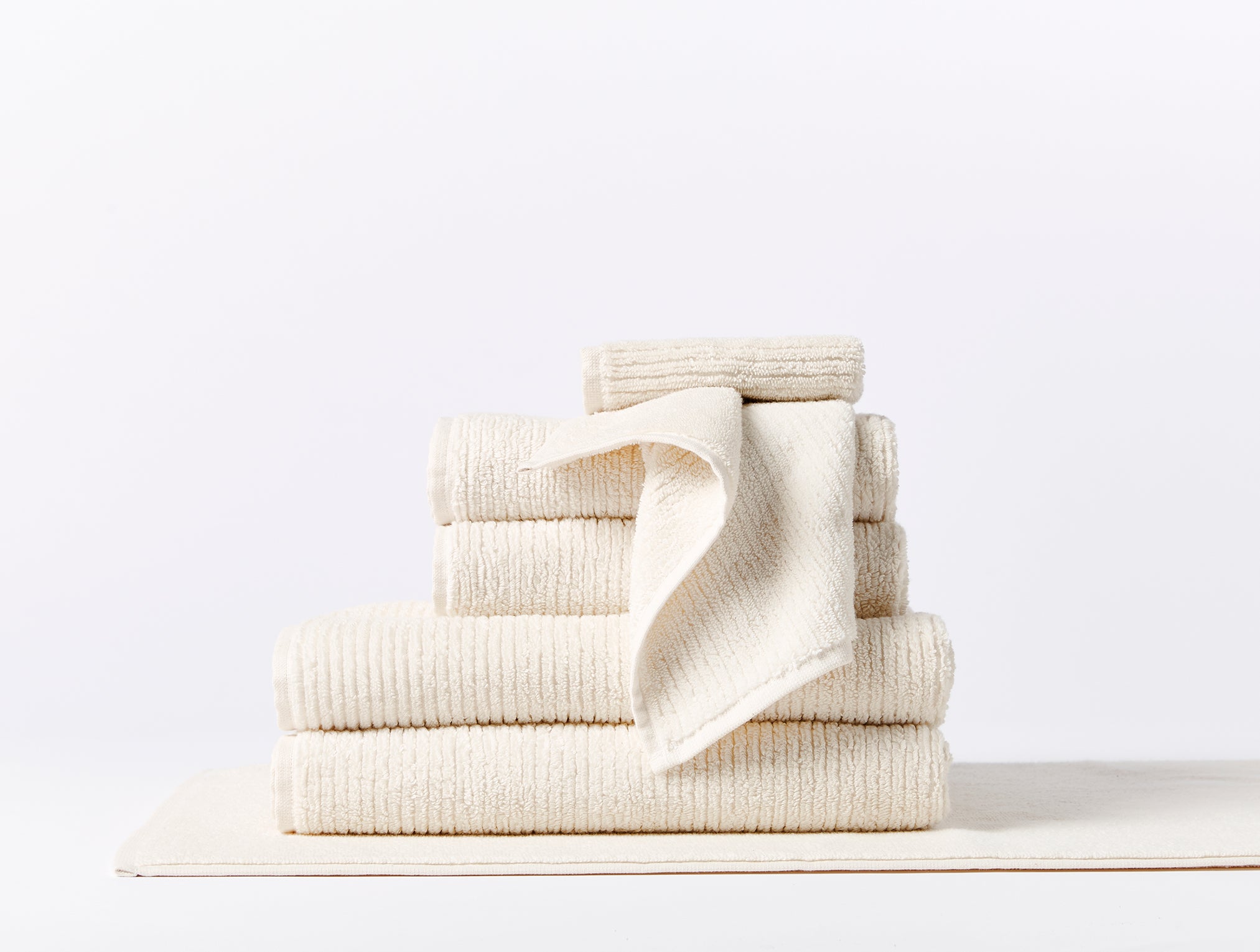 Coyuchi Temescal Organic Natural Ribbed Bath Towels
