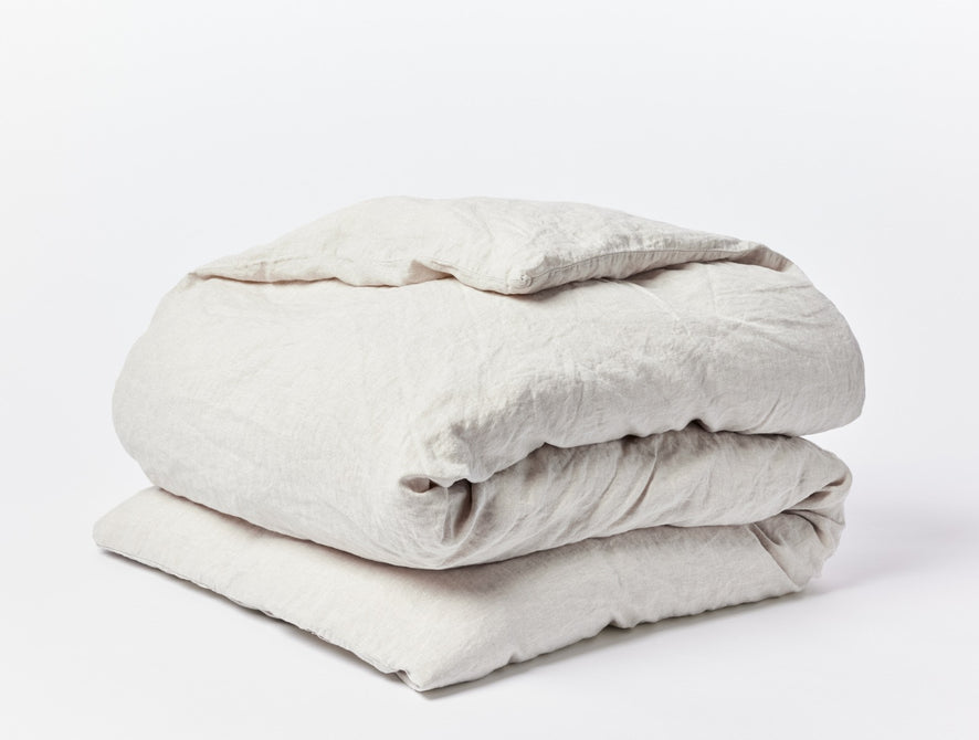 Organic Relaxed Linen Duvet Cover | Natural Chambray