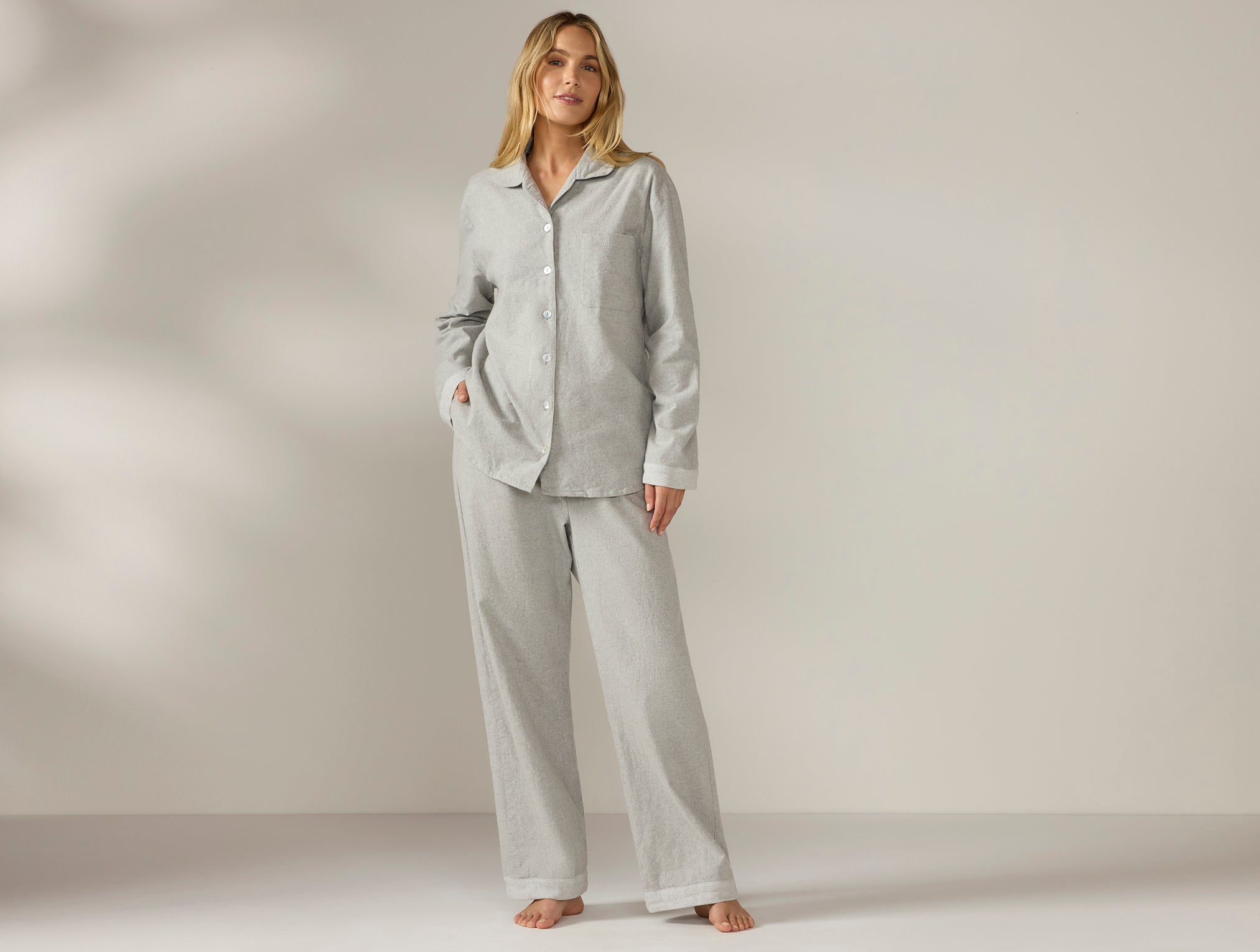 Women s Cloud Brushed Organic Flannel Pajama Set Coyuchi