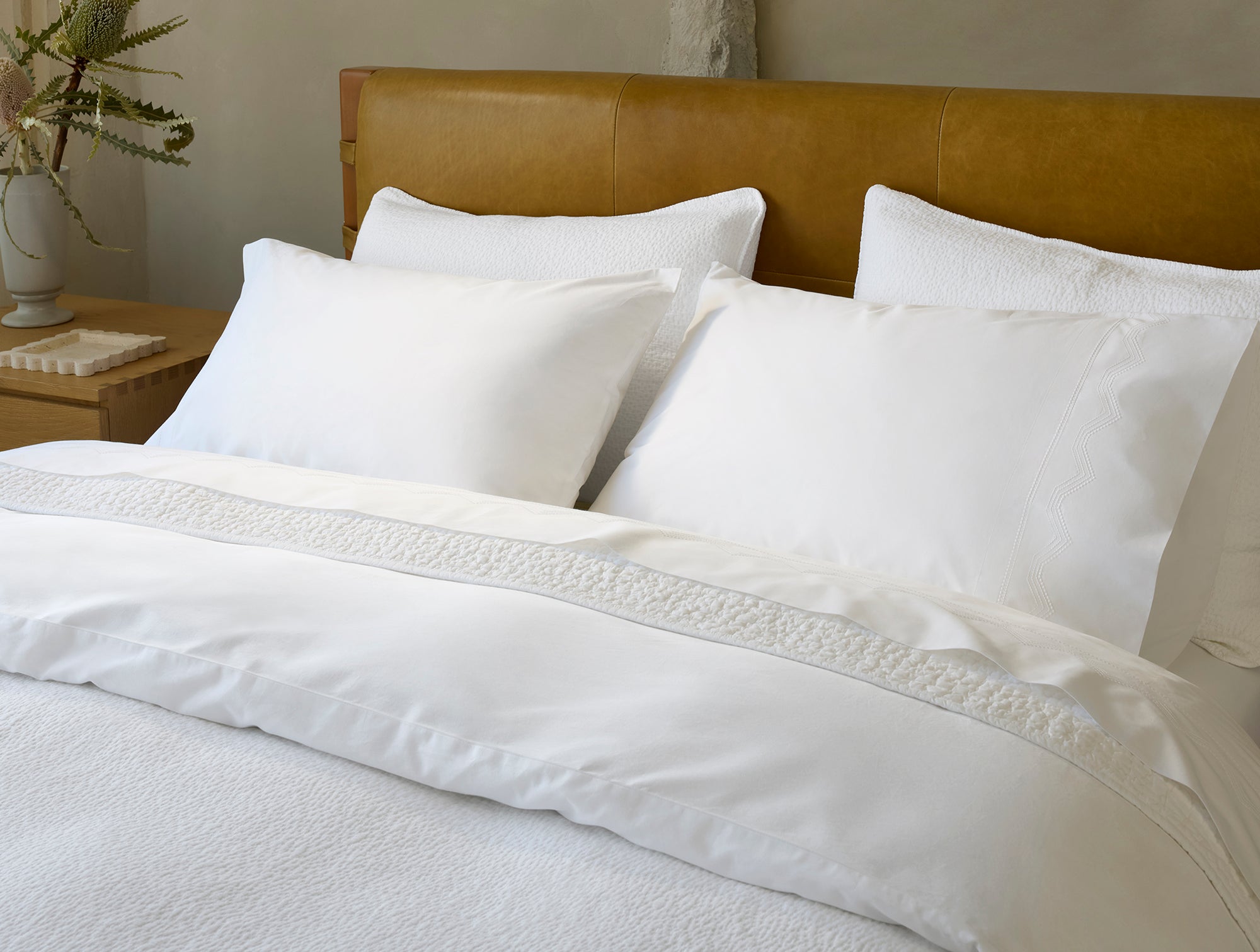 Vista Embroidered Organic Percale Sheet Set - Coyuchi 