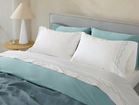 Vista Embroidered Organic Percale Sheet Set - Coyuchi 