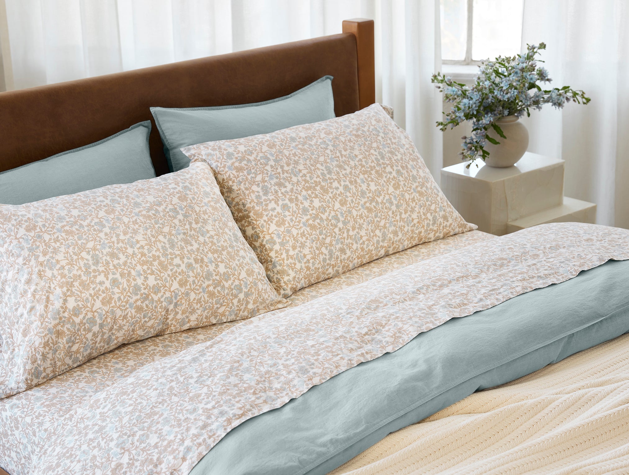 Organic Print Percale Pillowcases Coyuchi