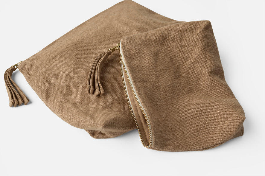 Helena Organic Linen Pouch Set | Doe