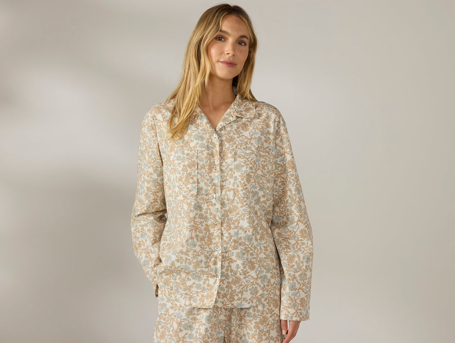 Women's Isla Organic Cotton Long Sleeve Pajama Set | Fawn Garden