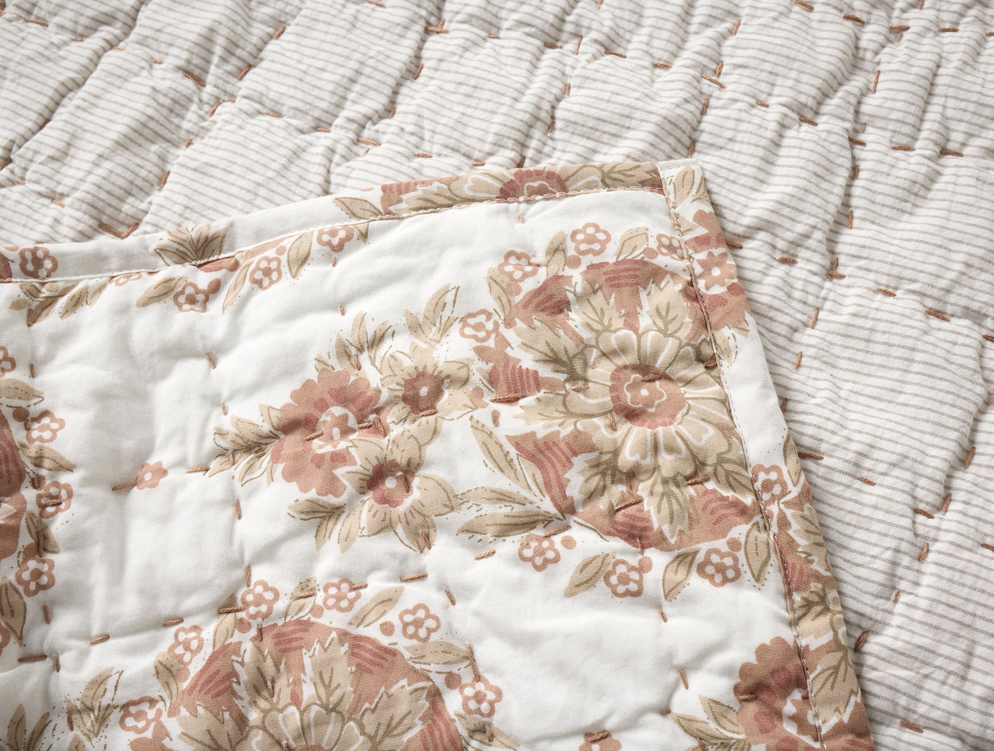 Flores Handstitched Organic Quilt - Coyuchi 