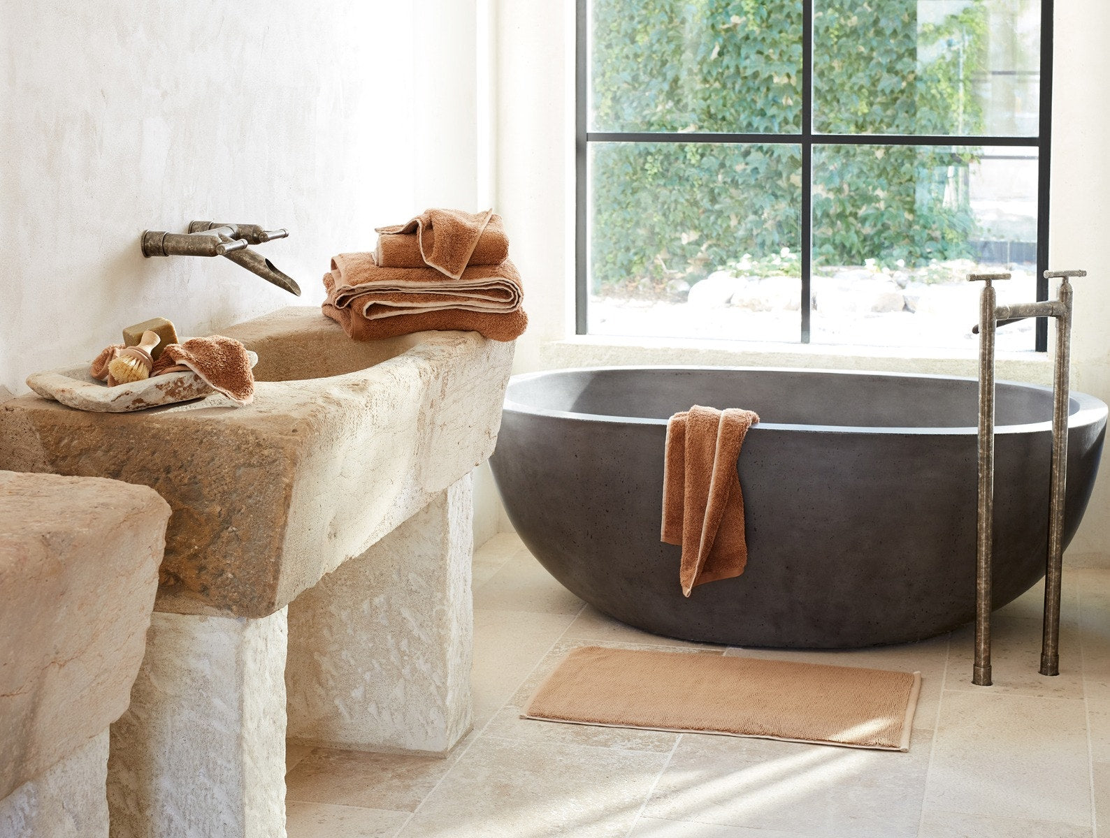 Coyuchi Temescal Organic Ribbed Bath Mat - Undyed