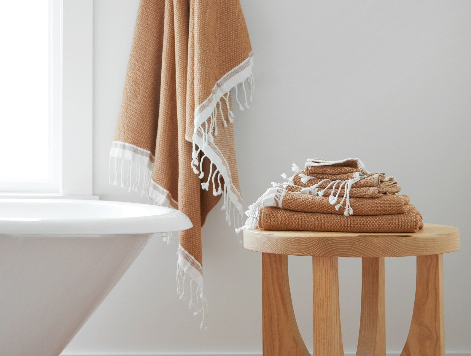 Natural Cotton Hand Woven Turkish Bath Towels