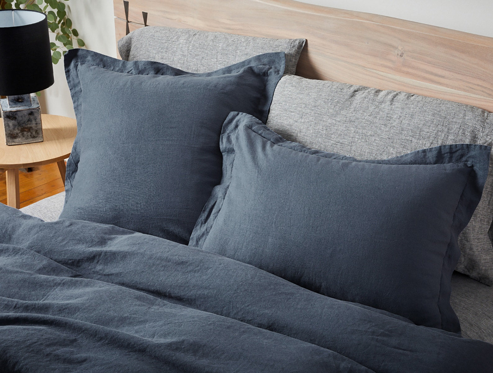 Washed linen bedding hot ORE, blue