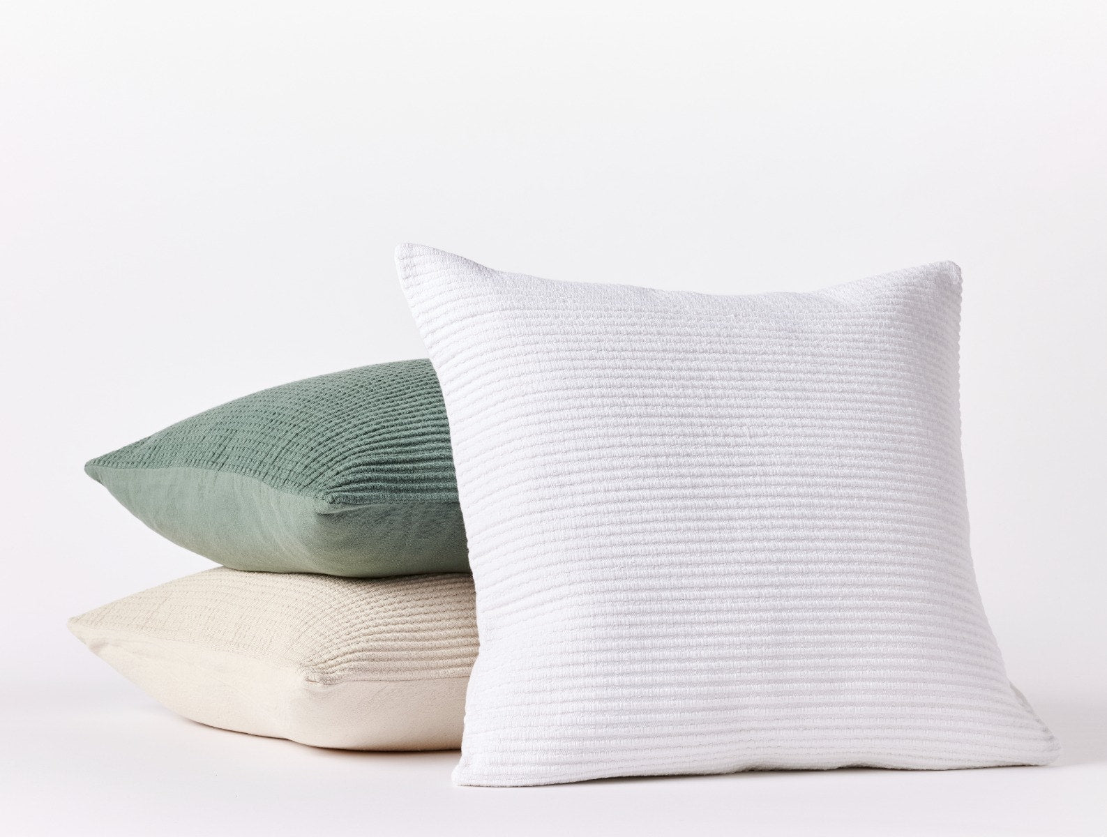 Dune Organic Linen Pillow Cover with White Ribbon Trim – Lo Home